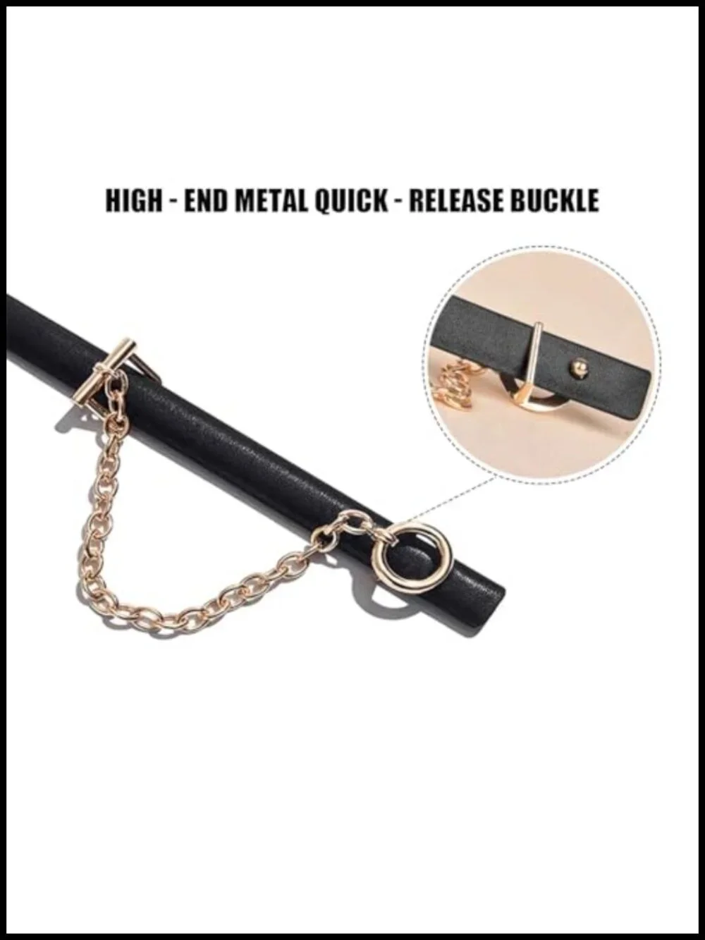 Stylish Skinny Cowhide Split Leather Belt with Chain & Gold Buckle